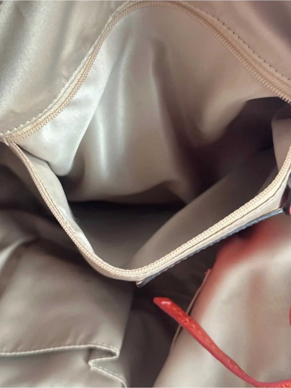Like NEW Coach Signature Hobo Bag in Khaki with Coral Trim